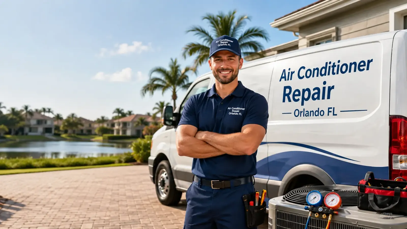 HVAC technician providing air conditioner repair service in Orlando FL